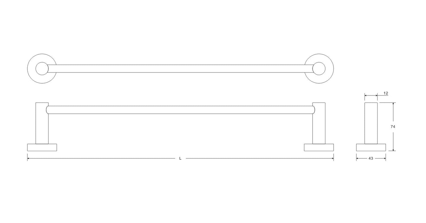 SS304 Towel Bar in Polished Chrome Finish