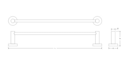 SS304 Towel Bar in Polished Chrome Finish