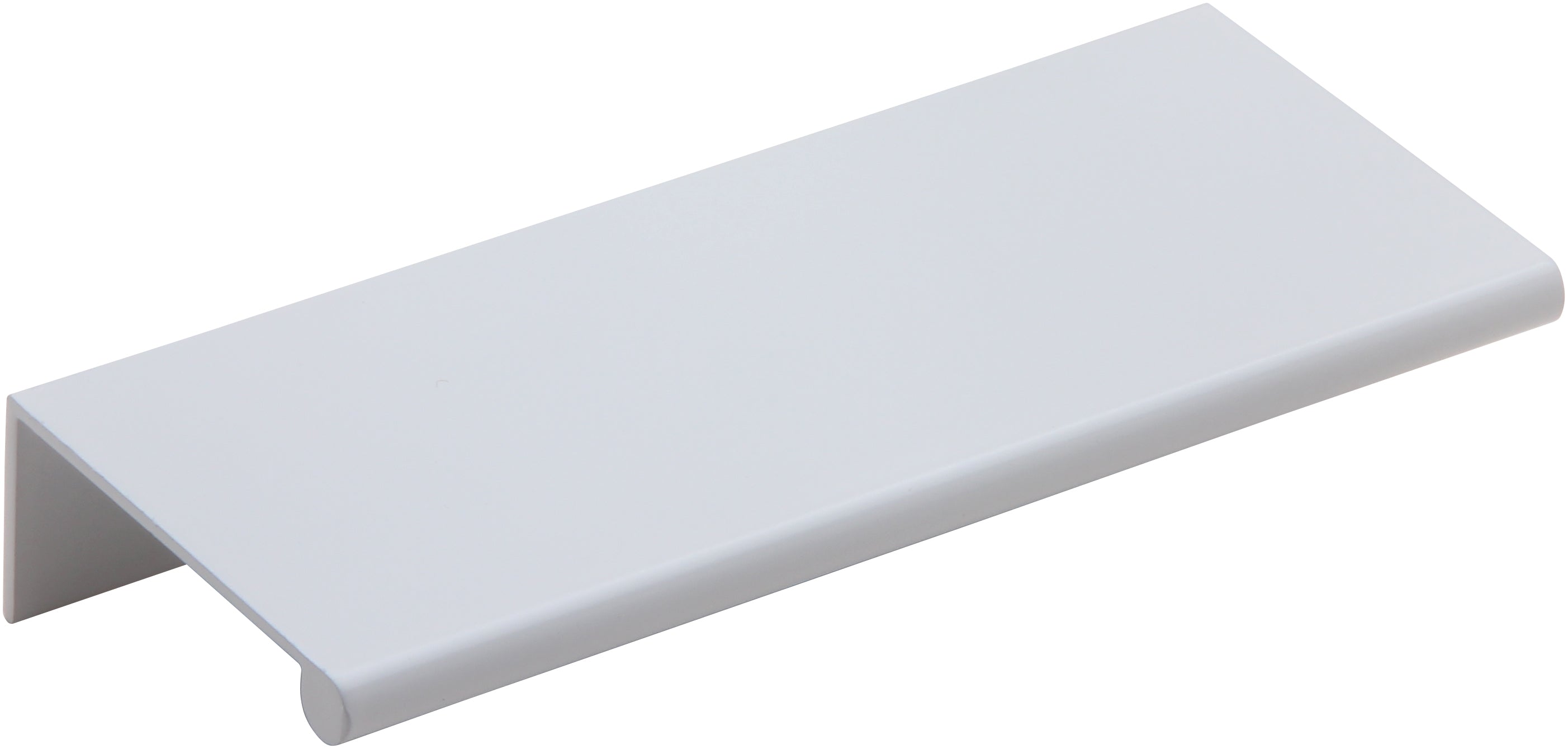 Silverline P1001 - 1-3/4 inch (44mm) Aluminum Mount Finger Edge Tab Pull Handle in Matte White Finish CC: 1-1/4 inch (32mm)