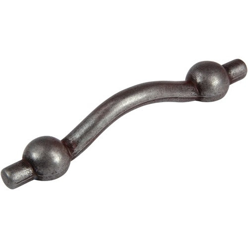 Silverline P2001 - 6-3/10 inch (160mm) Vintage Rustic Antique Pewter Garden Cabinet Pull in Rusted Iron Finish CC: 4-1/4 inch (108mm)