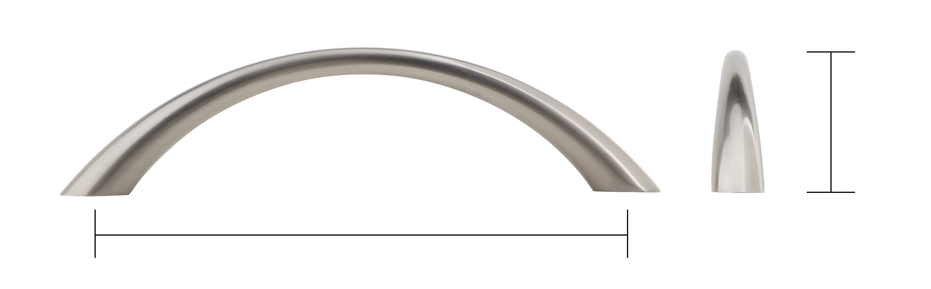 Silverline P2021 P2022 Contemporary Streamline Curved Arch Cabinet Pull Various Sizes and Finishes