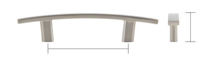 Silverline P2032 - 5-3/10 inch (135mm) Zinc Alloy Bar Pull Bow Pull Cabinet Handle CC: 3 inch (76mm) Various Finishes