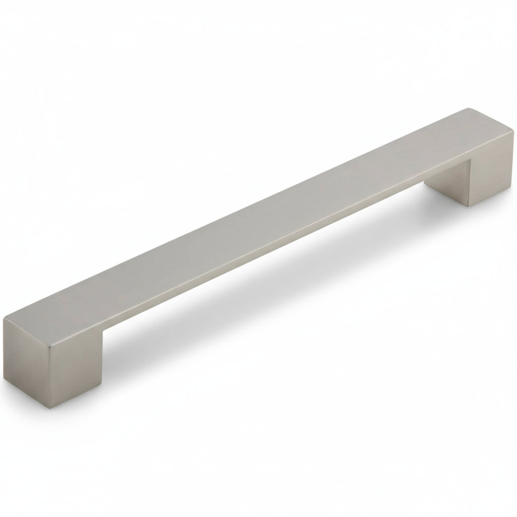 Silverline P2053 | Solid Square Contemporary Bar Pull Handle in Satin Nickel | Various Sizes