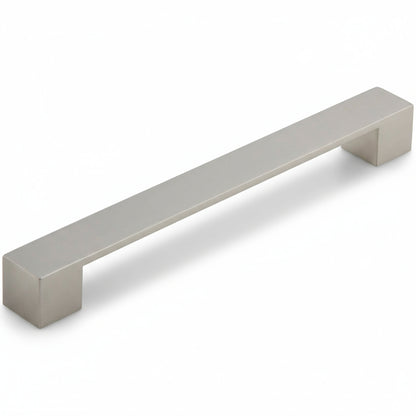 Silverline P2053 | Solid Square Contemporary Bar Pull Handle in Satin Nickel | Various Sizes