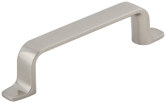 Silverline P2066 - 5-3/20 inch (131mm) Zinc Alloy Contemporary Flat Feet Cabinet Pull Handle in Brushed Satin Nickel Finish CC: 3-3/4 inch (96mm)