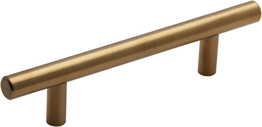 Silverline P5000s - Solid Steel and Hollow Stainless Steel T Bar Pull Cabinet Appliance Handle Various Sizes in Satin Brass Finish