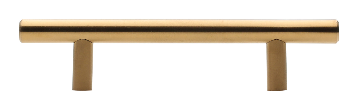 Silverline P5000s - Solid Steel and Hollow Stainless Steel T Bar Pull Cabinet Appliance Handle Various Sizes in Satin Brass Finish