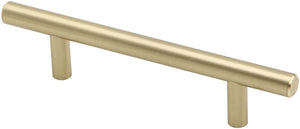 Silverline P5000s - Solid Steel and Hollow Stainless Steel T Bar Pull Cabinet Appliance Handle Various Sizes in Satin Brass Finish