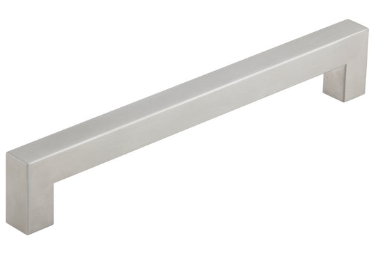 Silverline P6014 - 5-3/6 inch (142mm) Hollow Stainless Steel Square Contemporary Bar Pull Appliance Handle in Brushed Satin Nickel Finish CC: 5 inch (128mm)