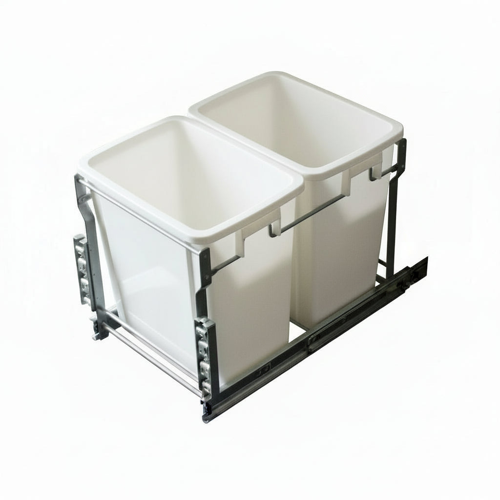 Pull Out Trash Cans - Kitchen Cabinet Organizer Pullout In-Cabinet 20 Liters Bins - amerfithardware