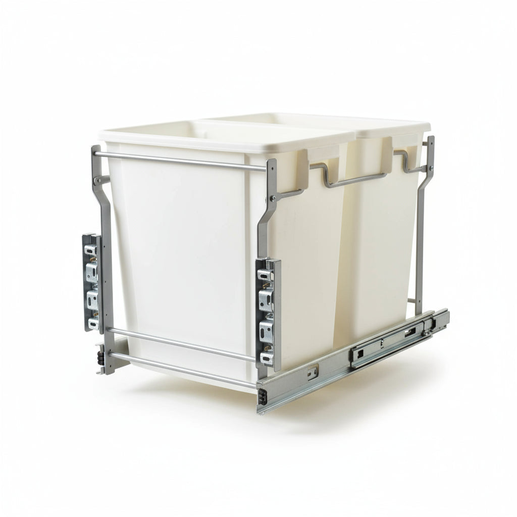 Pull Out Trash Cans - Kitchen Cabinet Organizer Pullout In-Cabinet 17 Qt Bins - amerfithardware