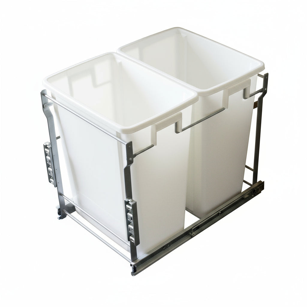 Pull Out Trash Cans - Kitchen Cabinet Organizer Pullout In-Cabinet 35 Liters Bins - amerfithardware