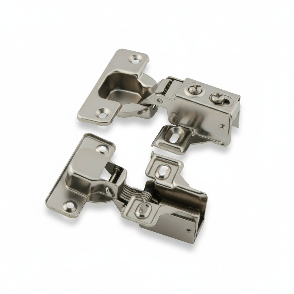 1/2 Half & 3/4 Three Quarters - Cabinet Hinges w Plate Face Frame - Soft Close Piston Compact - amerfithardware