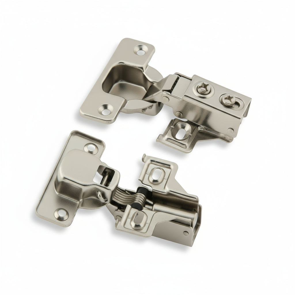 1/2 Half & 3/4 Three Quarters - Cabinet Hinges w Plate Face Frame - Soft Close Piston Compact - amerfithardware